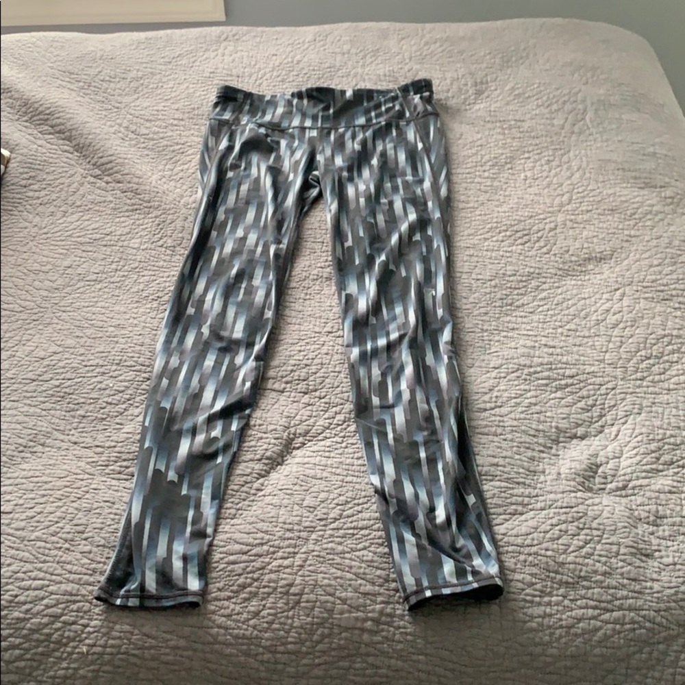 Blue gray and black leggings